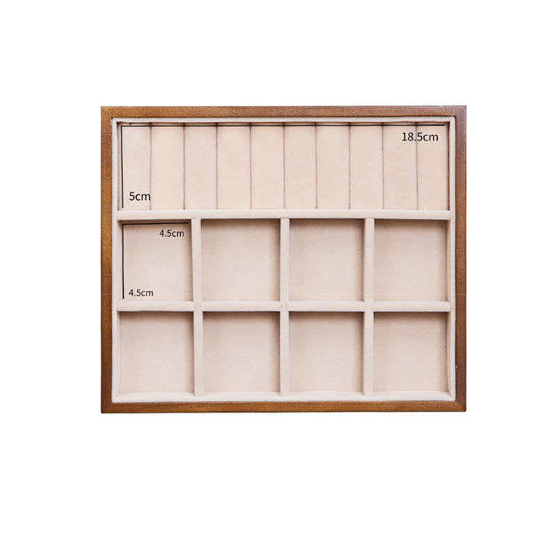 Caja de joyería de madera vintage con Buddha Stones, caja de almacenamiento de joyería de madera maciza de dos capas