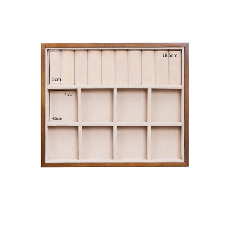 Caja de joyería de madera vintage con Buddha Stones, caja de almacenamiento de joyería de madera maciza de dos capas