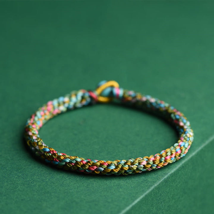 Pulsera trenzada hecha a mano para niños y adultos con Buddha Stones, cuerda colorida, suerte
