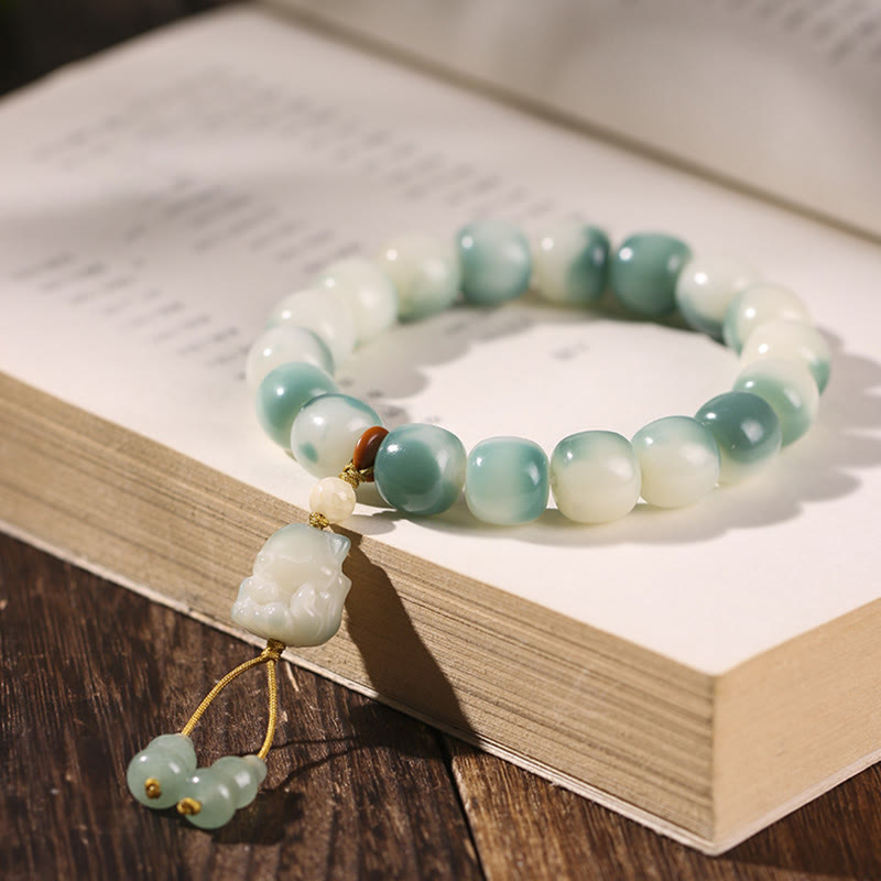 Pulsera de la paz con Buddha Stones, semillas de Bodhi, zorro de nueve colas, garra de gato, piña y garra - Zorro de Nueve Colas (Zorro de Nueve Colas de color aleatorio - Circunferencia de muñeca: 16-17 cm) - image 1