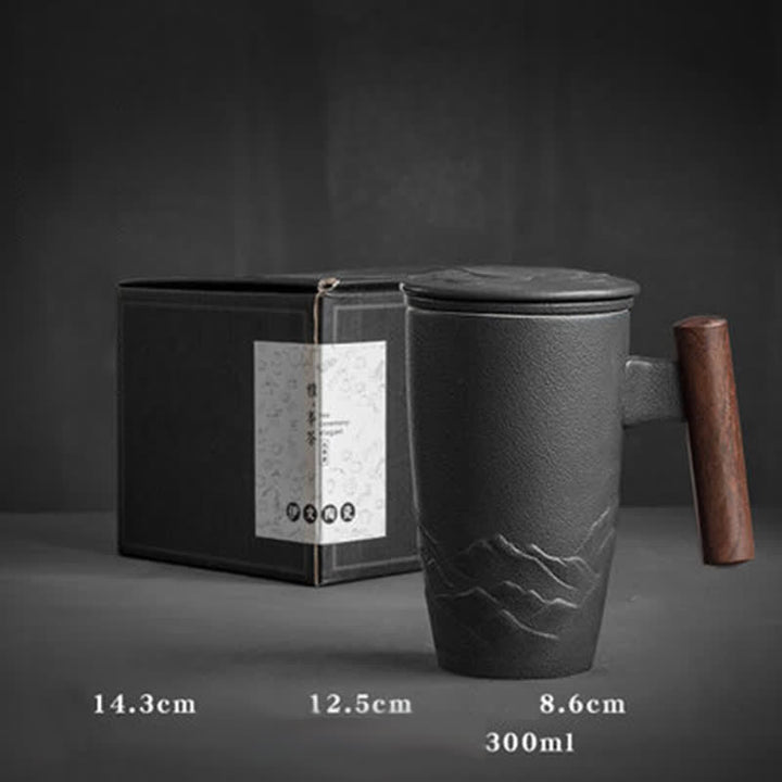 Tazas de té de cerámica vintage con diseño de Buddha Stones y piedras de montaña y mar