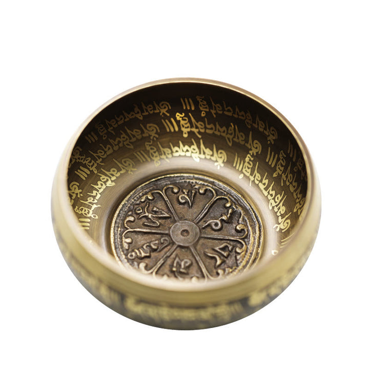 Cuenco con sonido de meditación tibetana con Buddha Stones hecho a mano para curación y atención plena, juego de cuencos para cantar - image 1
