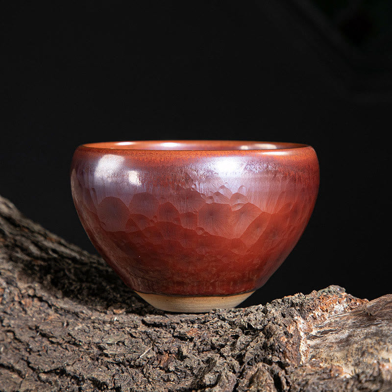 Taza de té de cerámica con diseño de loto Jianzhan chino hecho a mano con Buddha Stones , taza de té de Kung Fu