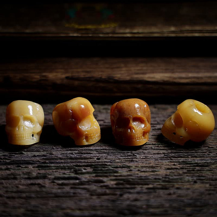 Buddha Stones, colgante de collar de protección del bosque del Señor del cadáver, cráneo de hueso de camello tibetano