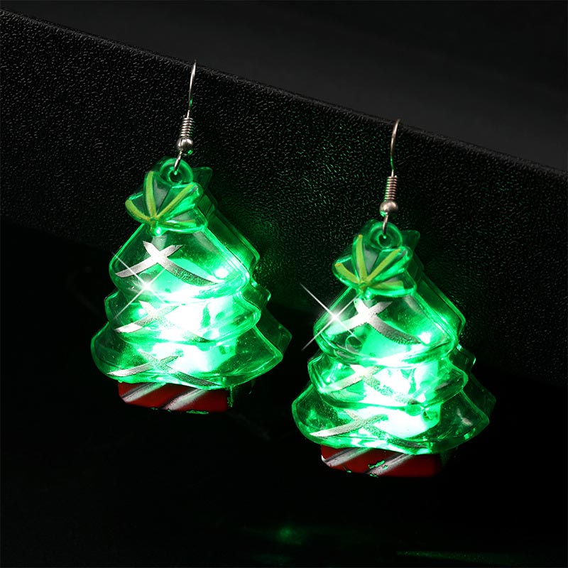 Pendientes luminosos de alce de árbol de Papá Noel de Navidad LED