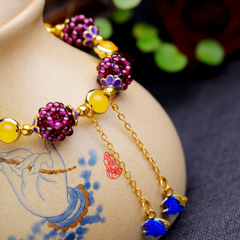 Pulsera Calm Granate Tibetano Buddha Stones