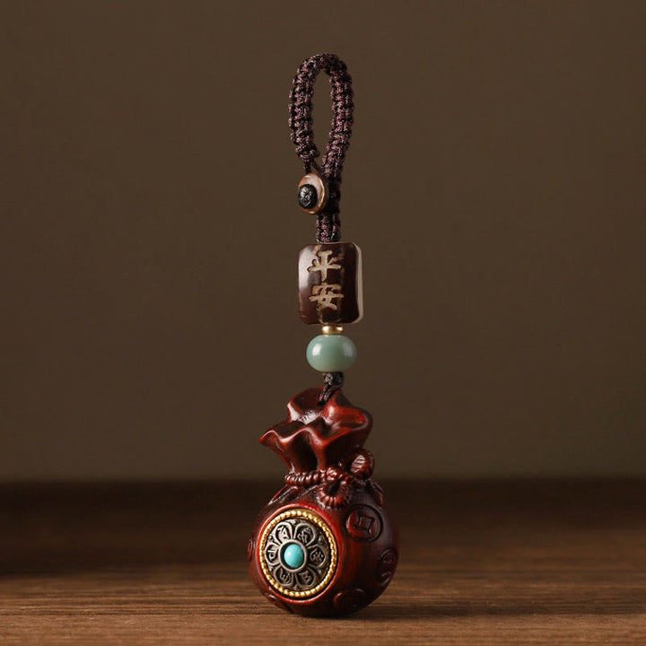 Buddha Stones, hoja pequeña, sándalo rojo, sándalo verde, bolsa de dinero, Om Mani Padme Hum, protección giratoria, decoración colgante - image 2