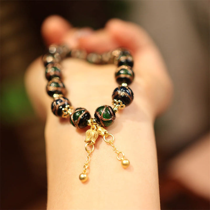 Pulsera de cuentas de la fortuna Thangka de la familia de las bestias que tragan oro tibetano, cinco dioses de la riqueza