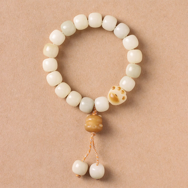 Pulsera de la paz con Buddha Stones, gato de la suerte, semilla Bodhi, pata de gato - Semilla Bodhi Gato Amarillo - image 9