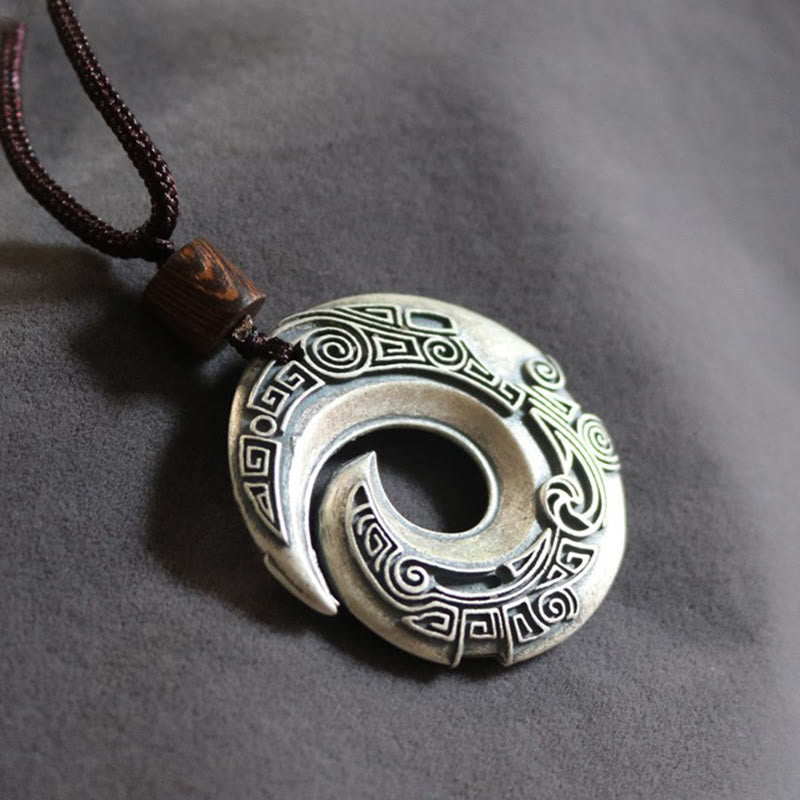 Buddha Stones la suerte mejora el diseño patrón cobre suerte collar colgante