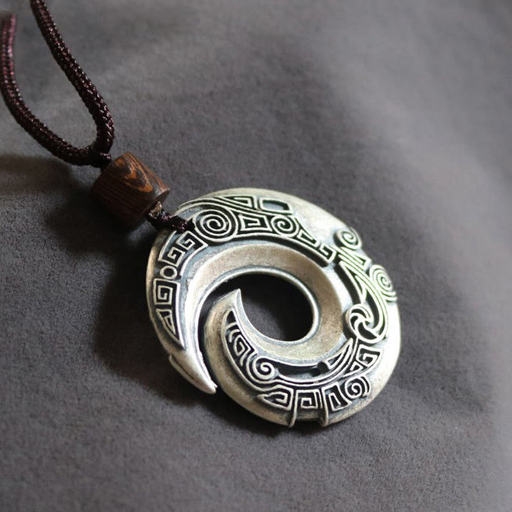 Buddha Stones la suerte mejora el diseño patrón cobre suerte collar colgante