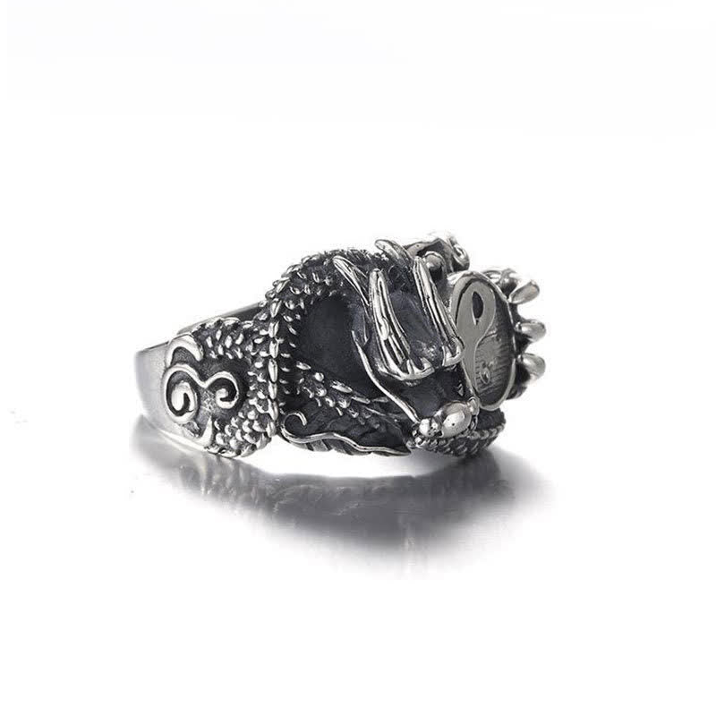 Anillo de éxito de protección Dragon Paw Yin Yang
