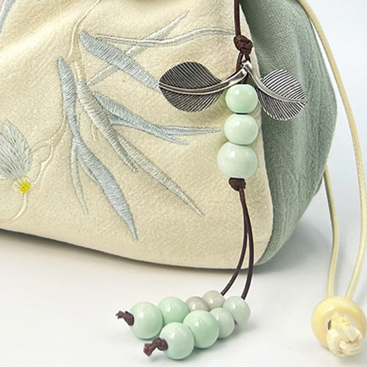 Buddha Stones Suzhou bordado Lotus Epiphyllum Magnolia algodón lino bolso bandolera bolso de hombro bolso