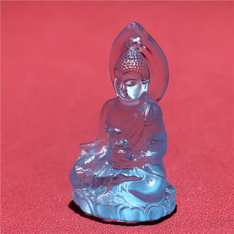 Buddha Stones azul Tathagata Buda medicina Buda Liuli cristal serenidad amuleto collar colgante - image 9
