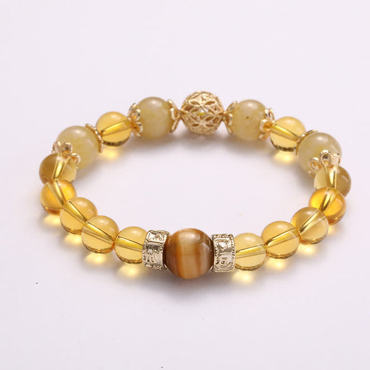 Pulsera con cuentas de prosperidad y generosidad de citrino con Buddha Stones
