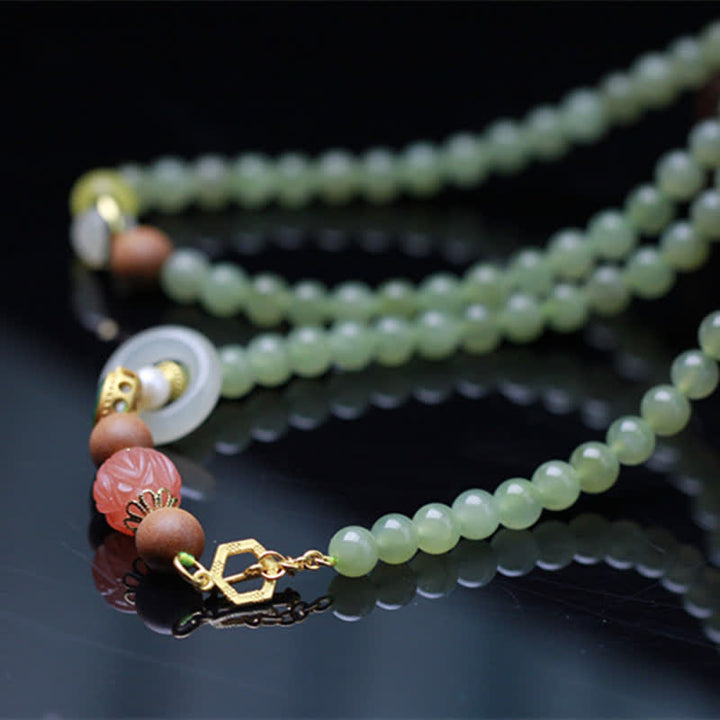Pulsera de abundancia de suerte de ágata roja de loto ámbar de jade hetiano natural