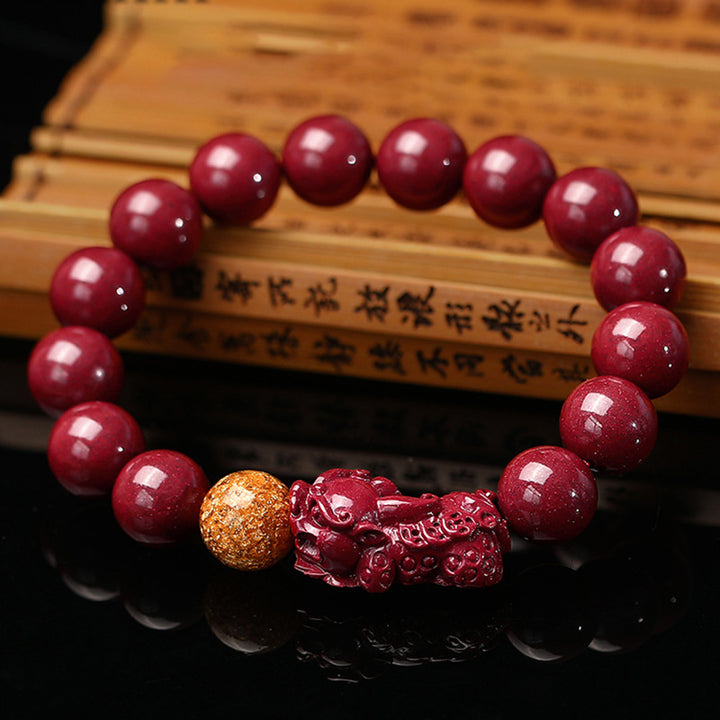Pulsera Calma Pixiu Cinabrio Tibetano Buddha Stones