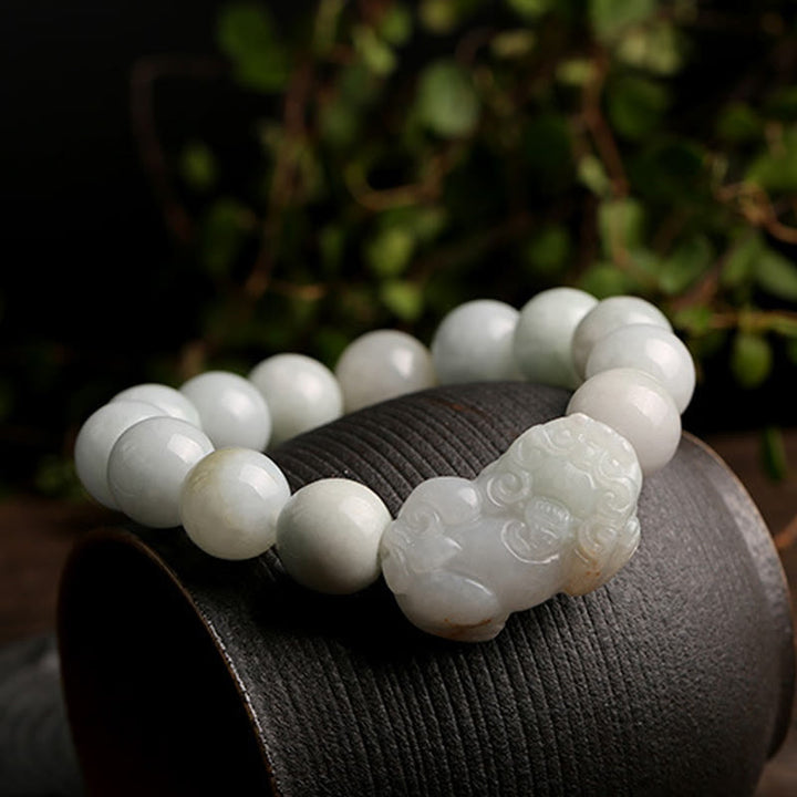 Pulsera de la suerte de Jade PiXiu, Buddha Stones Fengshui, riqueza, prosperidad