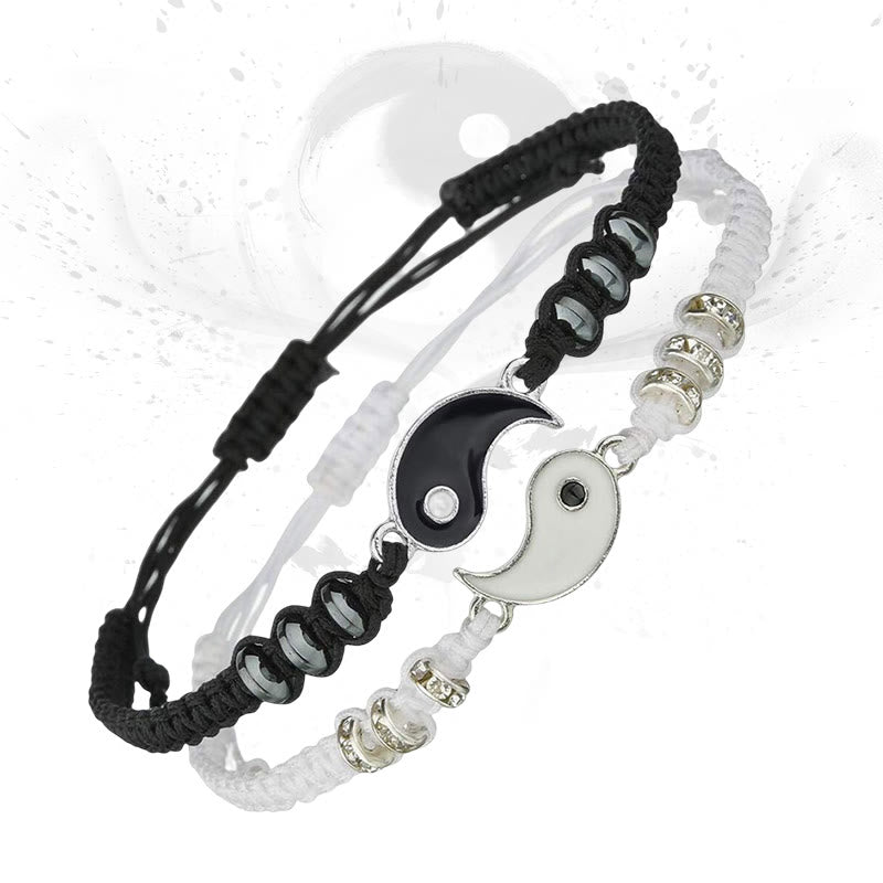 Pulsera de pareja de hematita Yin Yang, 2 piezas, Buddha Stones - Yin Yang (2 piezas) - image 0