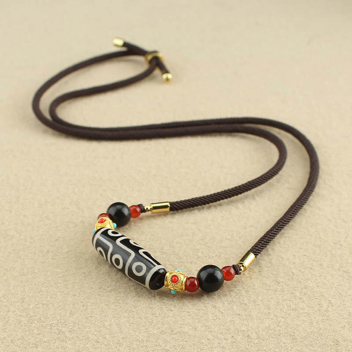 Colgante de collar de cadena con Buddha Stones tibetanas de nueve ojos Dzi, protección de cuentas, bendiciones - image 2