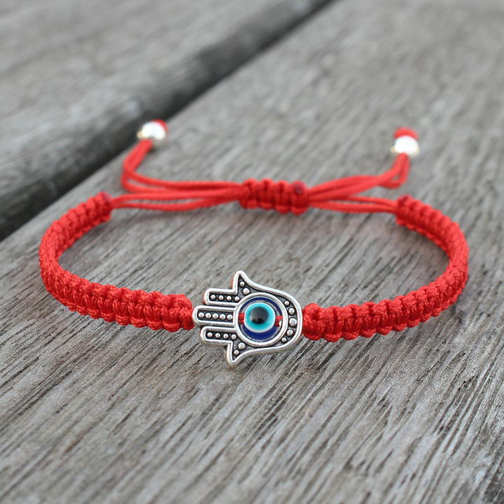 Pulsera hecha a mano con Buddha Stones, símbolo de Hamsa, protección de la suerte