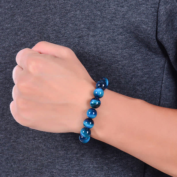 Pulsera de protección de ojos de tigre azul con Buddha Stones