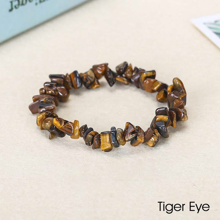 Pulsera calmante de calidez de piedra de cristal de forma irregular natural - Ojo de tigre (circunferencia de la muñeca: 15-16 cm) - image 61