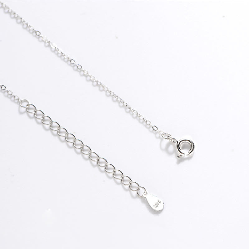 Colgante de plata de ley 925 con Buddha Stones y ágata blanca con el símbolo de la suerte y la felicidad