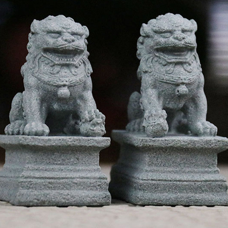 Buddha Stones León Fu Foo Perros Elefante Proteger del mal Bendición Decoración del hogar