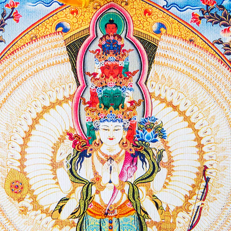Buddha Stones tibetanas de mil manos Avalokitesvara enmarcadas decoración de bendición Thangka - image 10