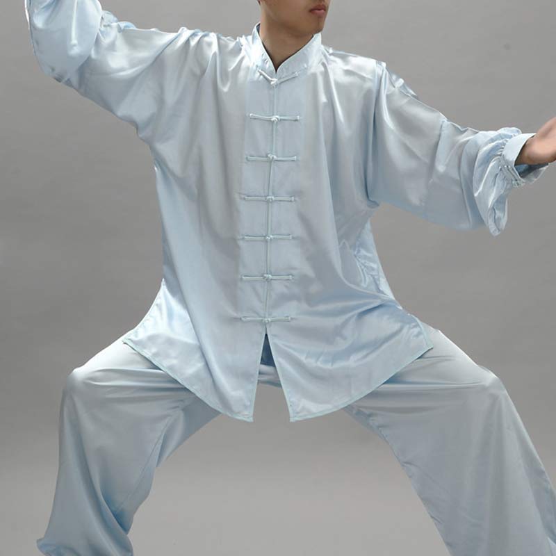 Buddha Stones patrón Simple meditación oración espiritual Zen Tai Chi Qigong práctica conjunto de ropa Unisex - Azul claro - 3XL- APTO PARA US./ UK/AU/ EU- 2XL - image 13