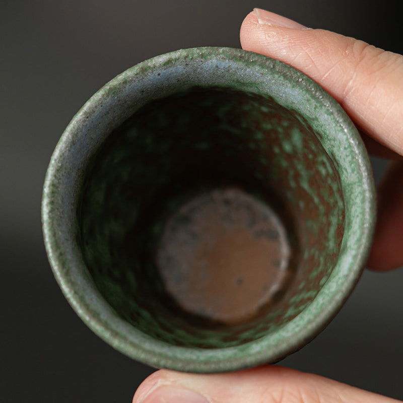 Taza de té de cerámica de estilo vintage pequeña con Buddha Stones, taza de té Kung Fu de 50ml