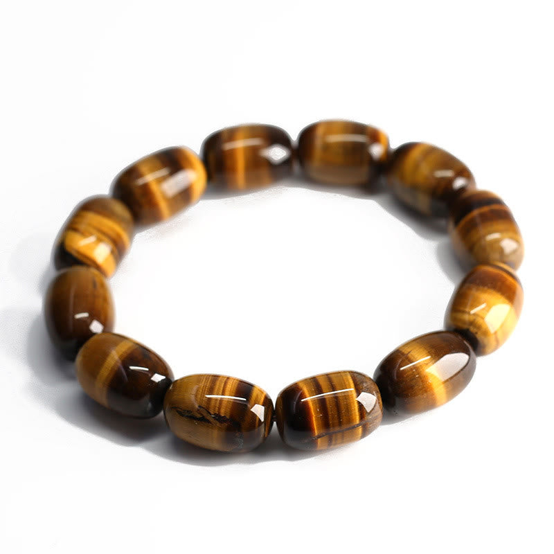 Pulsera de fuerza de voluntad de integridad de piedra de ojo de tigre natural de Buddha Stones