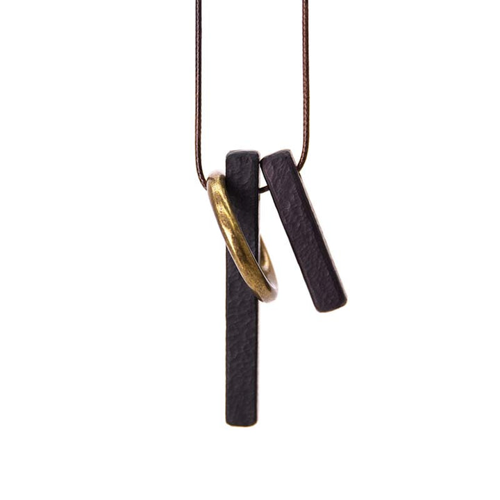 Colgante de collar con iluminación de madera de ébano con círculo Zen de Buddha Stones - image 5