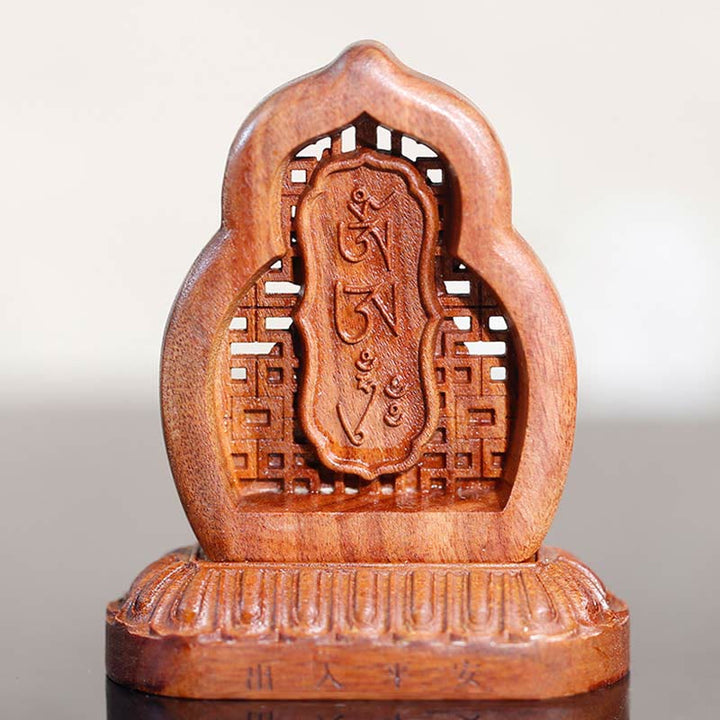 Estatua decorativa de madera grabada de Guru Rinpoche Buddha Padmasambhavan Serenity - image 3