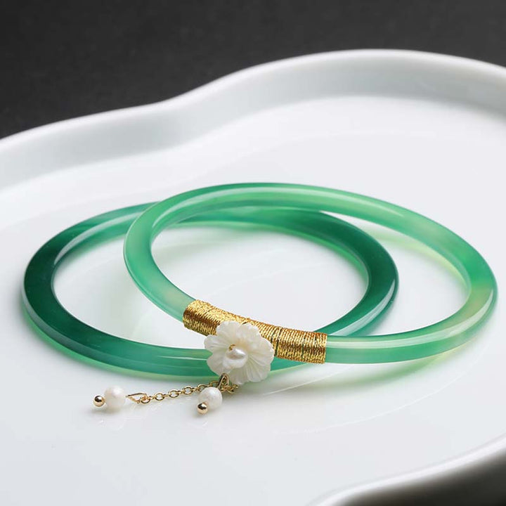Pulsera de éxito de jade blanco cian natural con Buddha Stones