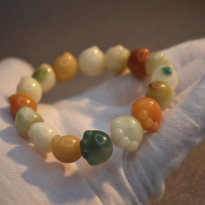 Pulsera de armonía tranquila con diseño de pata de gato y semillas de Bodhi multicapa con Buddha Stones - image 4