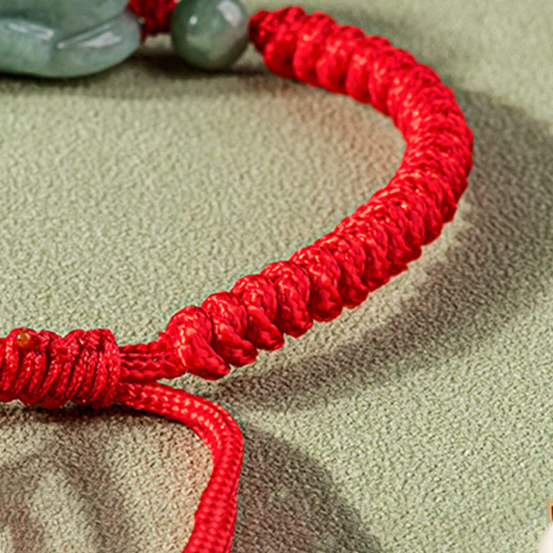 Pulsera de cuerda trenzada con nudo King Kong, protección PiXiu de Jade Natural hecha a mano con Buddha Stones - image 7