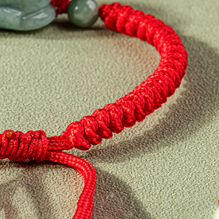 Pulsera de cuerda trenzada con nudo King Kong, protección PiXiu de Jade Natural hecha a mano con Buddha Stones - image 7