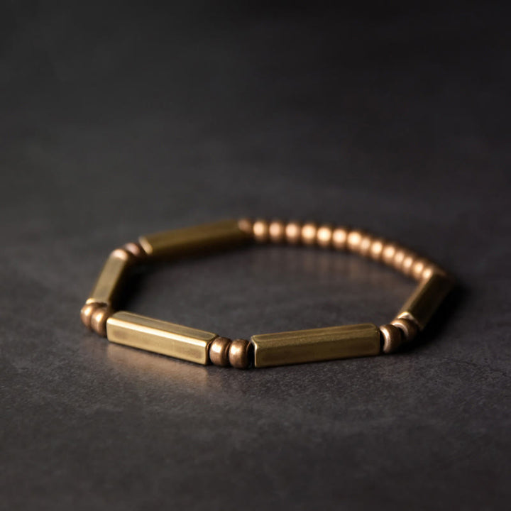Pulsera de la suerte de la riqueza del cobre del diseño simple tibetano de las Buddha Stones