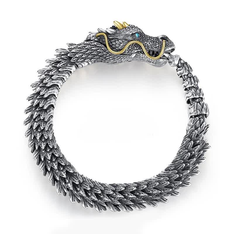 Pulsera de cadena de protección de la suerte con amuleto hecho a mano de dragón nórdico de Buddha Stones