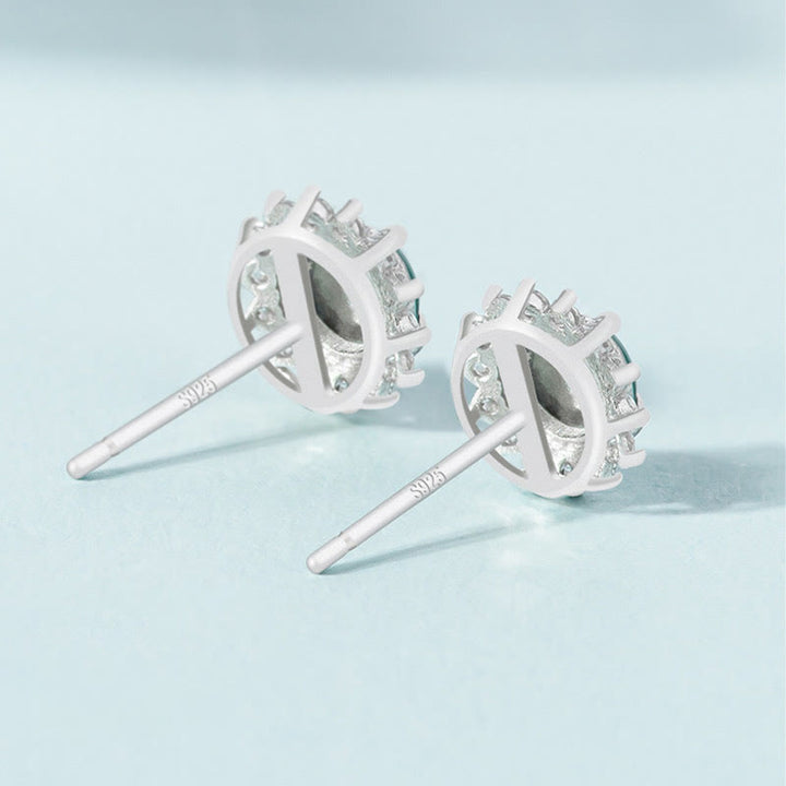Pendientes de plata de ley 925 con Buddha Stones , redondos, jade, suerte, abundancia