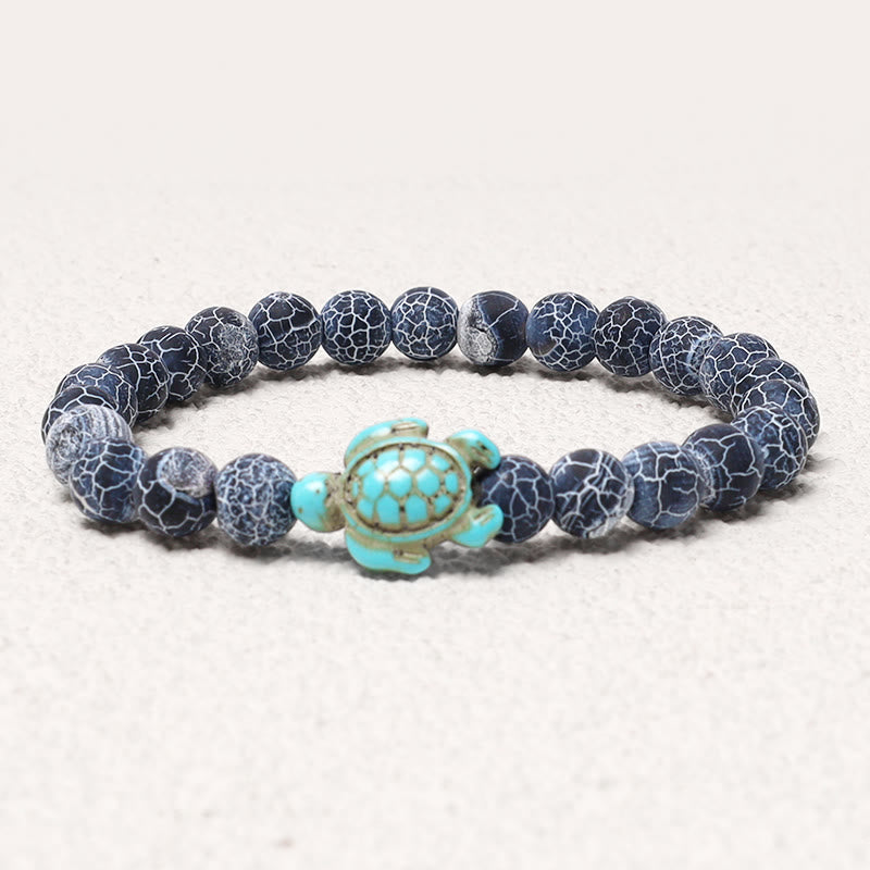 Pulsera de bendición de turquesa de tortuga marina de piedra natural de Buddha Stones