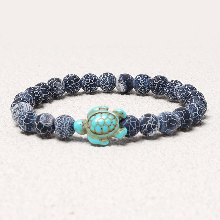 Pulsera de bendición de turquesa de tortuga marina de piedra natural de Buddha Stones