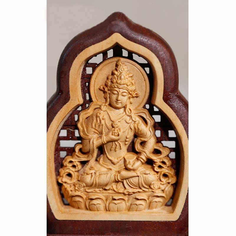 Estatua de la compasión grabada en madera de Buda Vajrasattva, decoración - image 6
