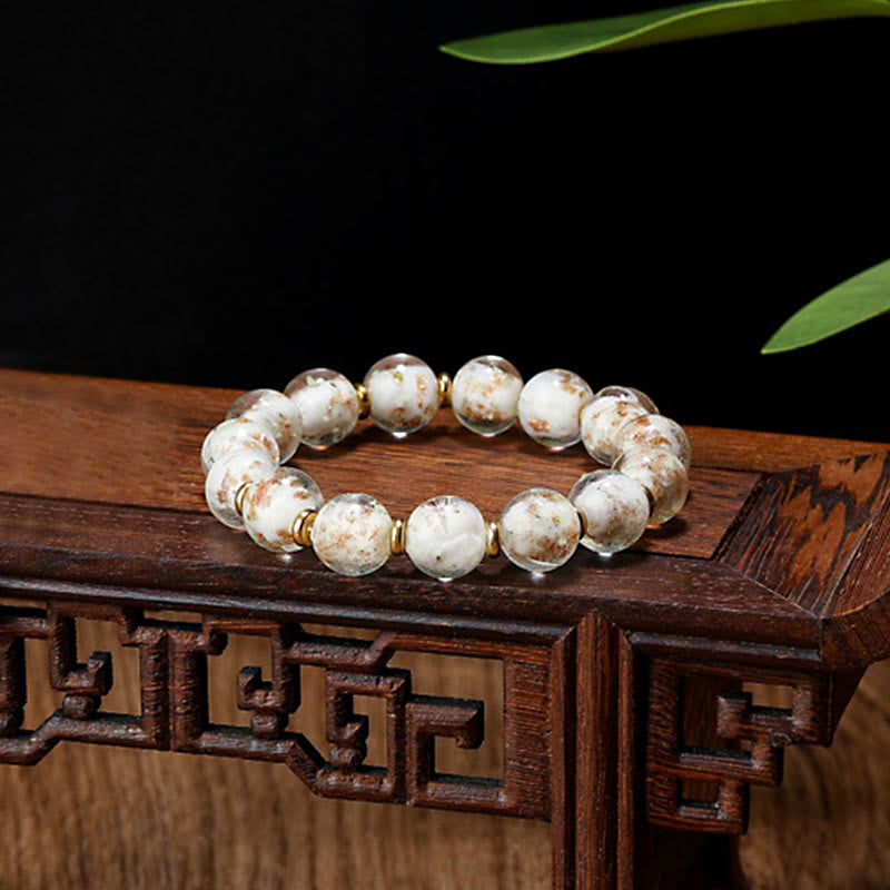 Pulsera de éxito con cuentas de cristal Liuli fluorescentes luminosas con abalorio familiar de bestia tragadora de oro con Buddha Stones