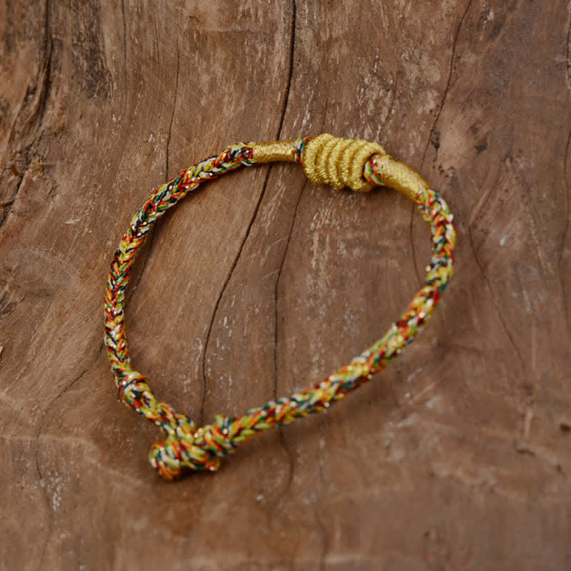 Pulsera de cuerda trenzada con protección de nudo King Kong colorida hecha a mano con Buddha Stones