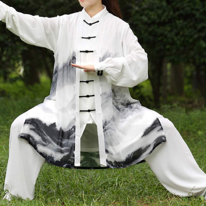 Conjunto de ropa Unisex para práctica de Tai Chi Qigong, pintura de tinta, meditación, oración espiritual, Zen, 3 uds. - image 2