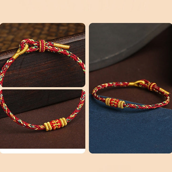 Pulsera trenzada de la suerte con nudo King Kong y cuerda colorida hecha a mano con Buddha Stones - image 8