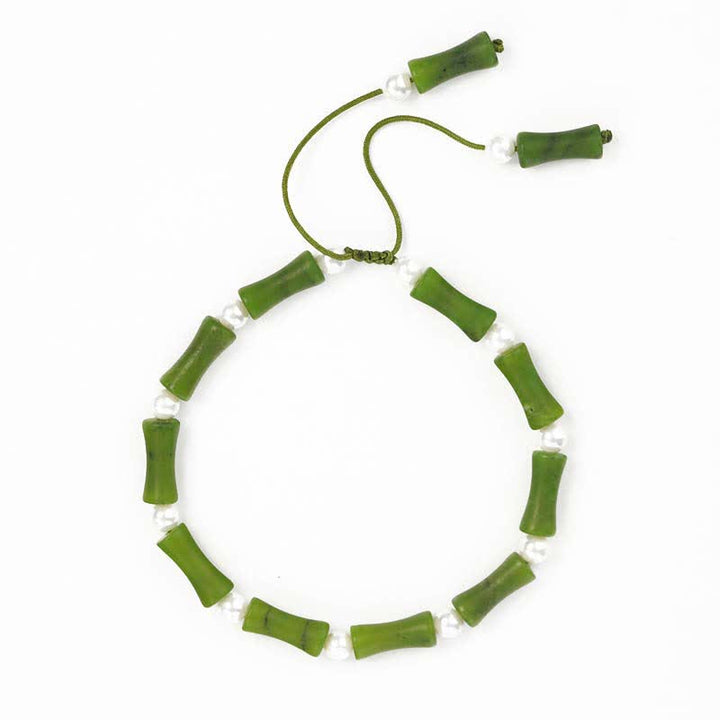 Pulsera de la paz del amor del patrón de bambú del peridoto natural de las Buddha Stones